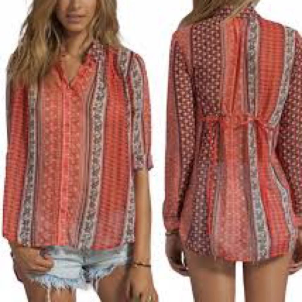 Free People - printed blouse - size Small